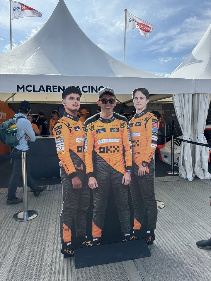 Toby at the Mclaren garage.